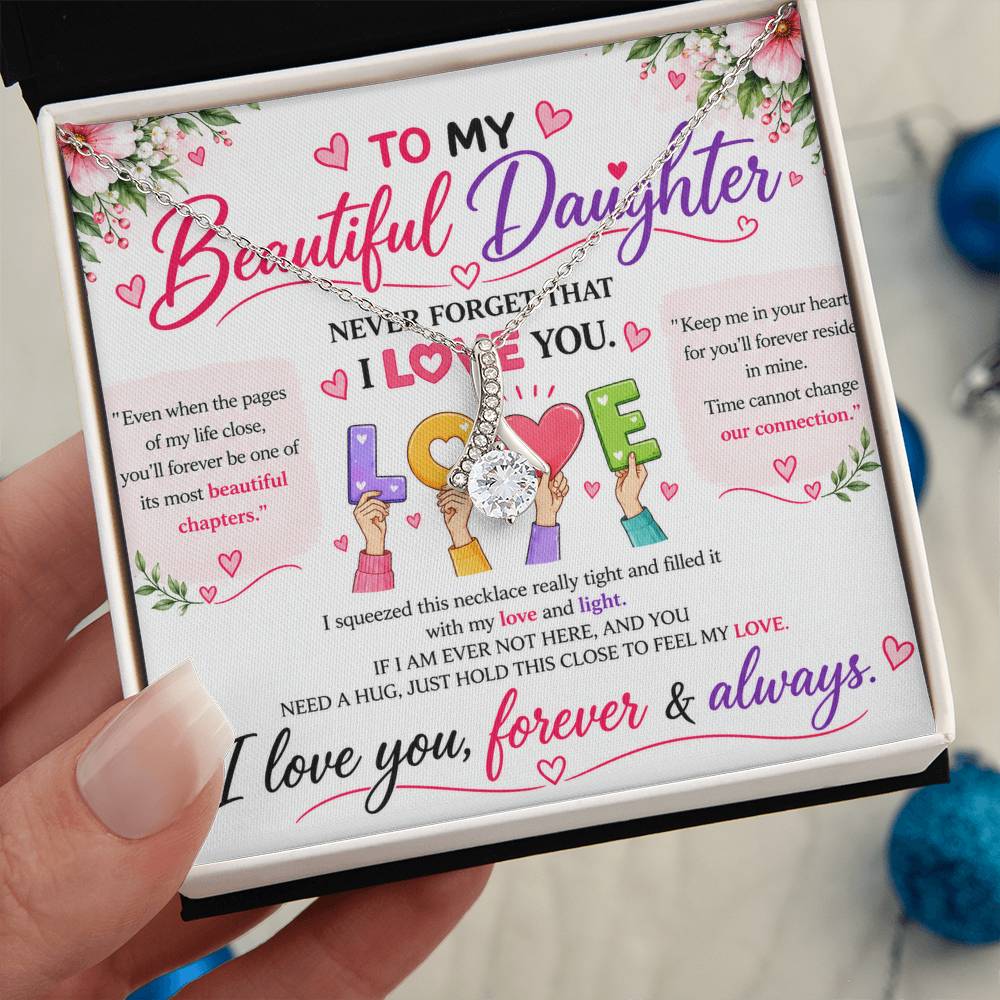 To My Beautiful Daughter - Alluring Beauty Necklace - Yellow & White Gold Variants