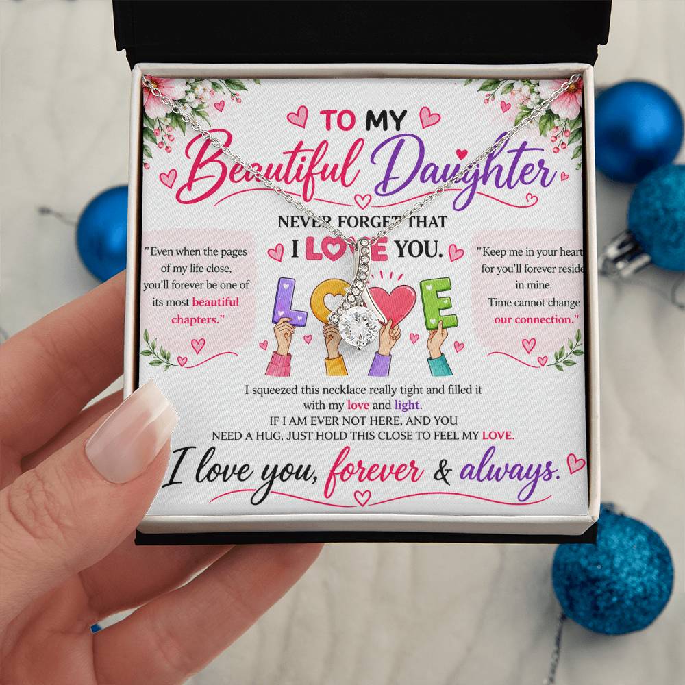 To My Beautiful Daughter - Alluring Beauty Necklace - Yellow & White Gold Variants
