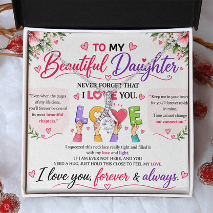 To My Beautiful Daughter - Alluring Beauty Necklace - Yellow & White Gold Variants