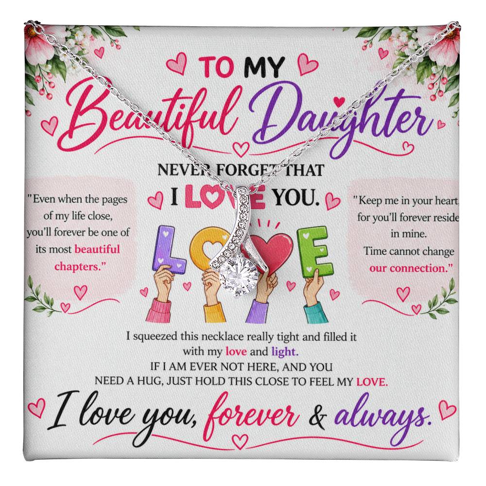 To My Beautiful Daughter - Alluring Beauty Necklace - Yellow & White Gold Variants