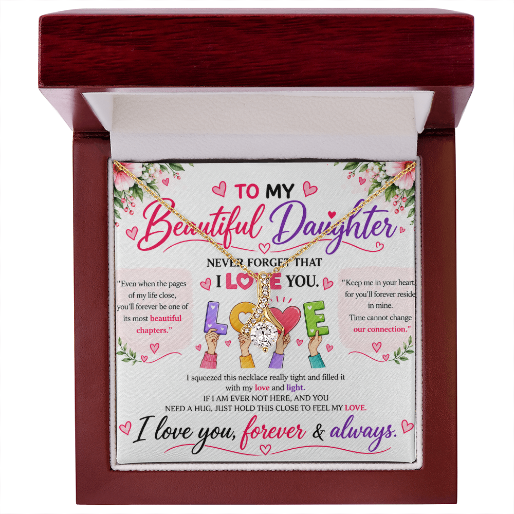 To My Beautiful Daughter - Alluring Beauty Necklace - Yellow & White Gold Variants