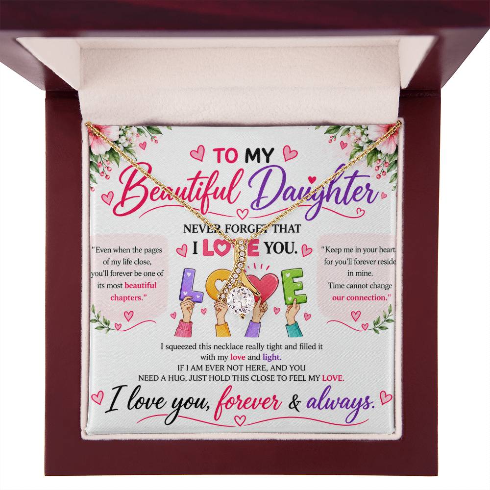 To My Beautiful Daughter - Alluring Beauty Necklace - Yellow & White Gold Variants