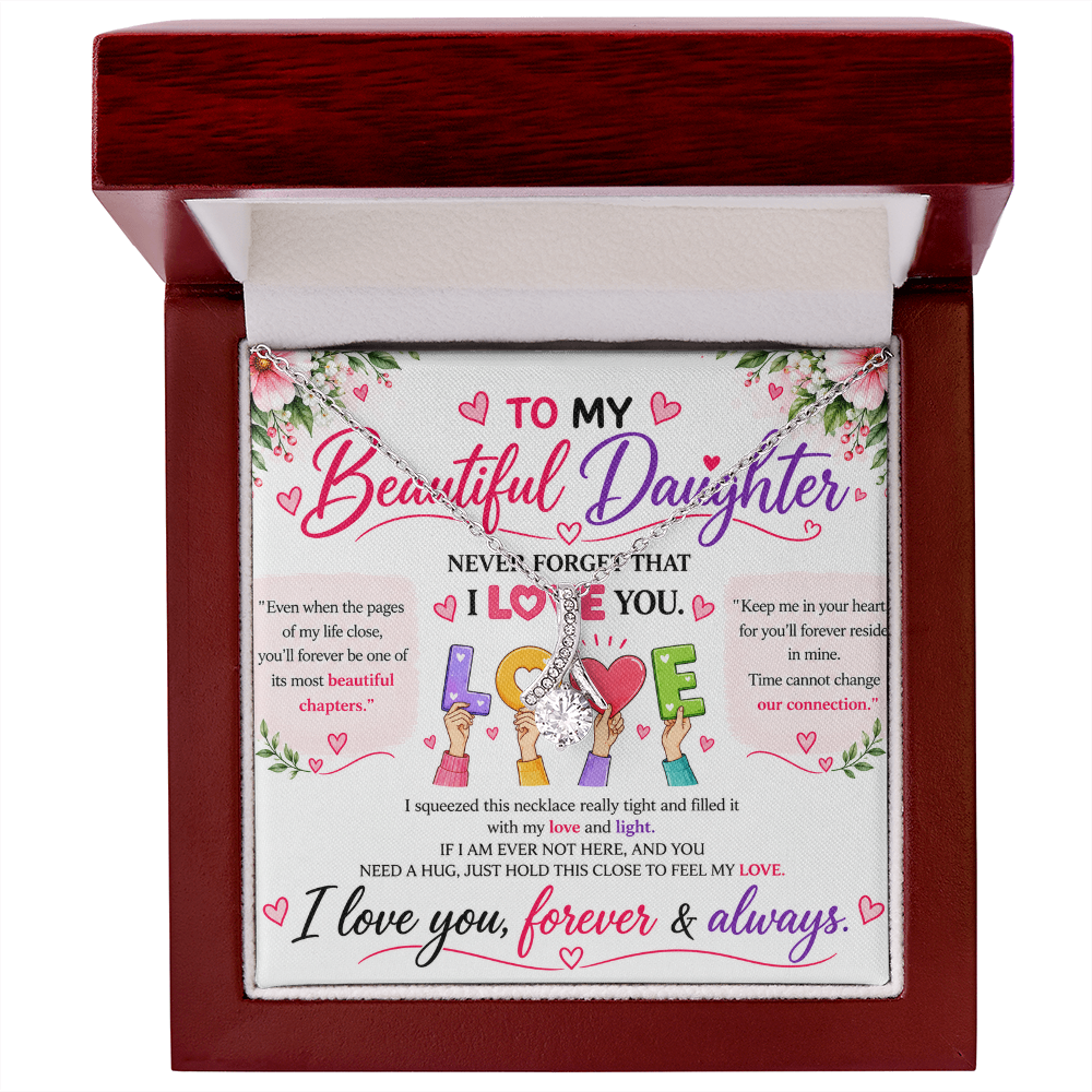 To My Beautiful Daughter - Alluring Beauty Necklace - Yellow & White Gold Variants