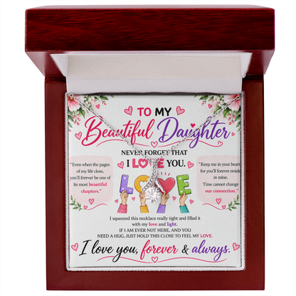To My Beautiful Daughter - Alluring Beauty Necklace - Yellow & White Gold Variants