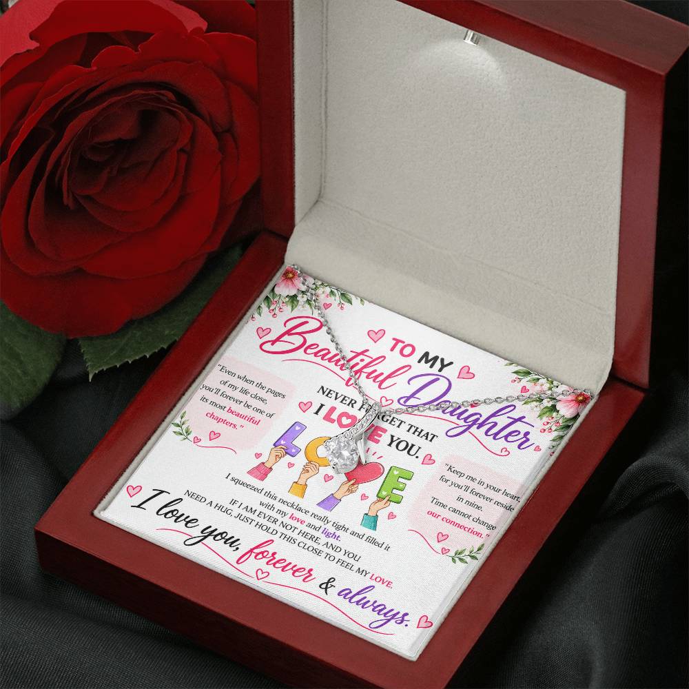 To My Beautiful Daughter - Alluring Beauty Necklace - Yellow & White Gold Variants
