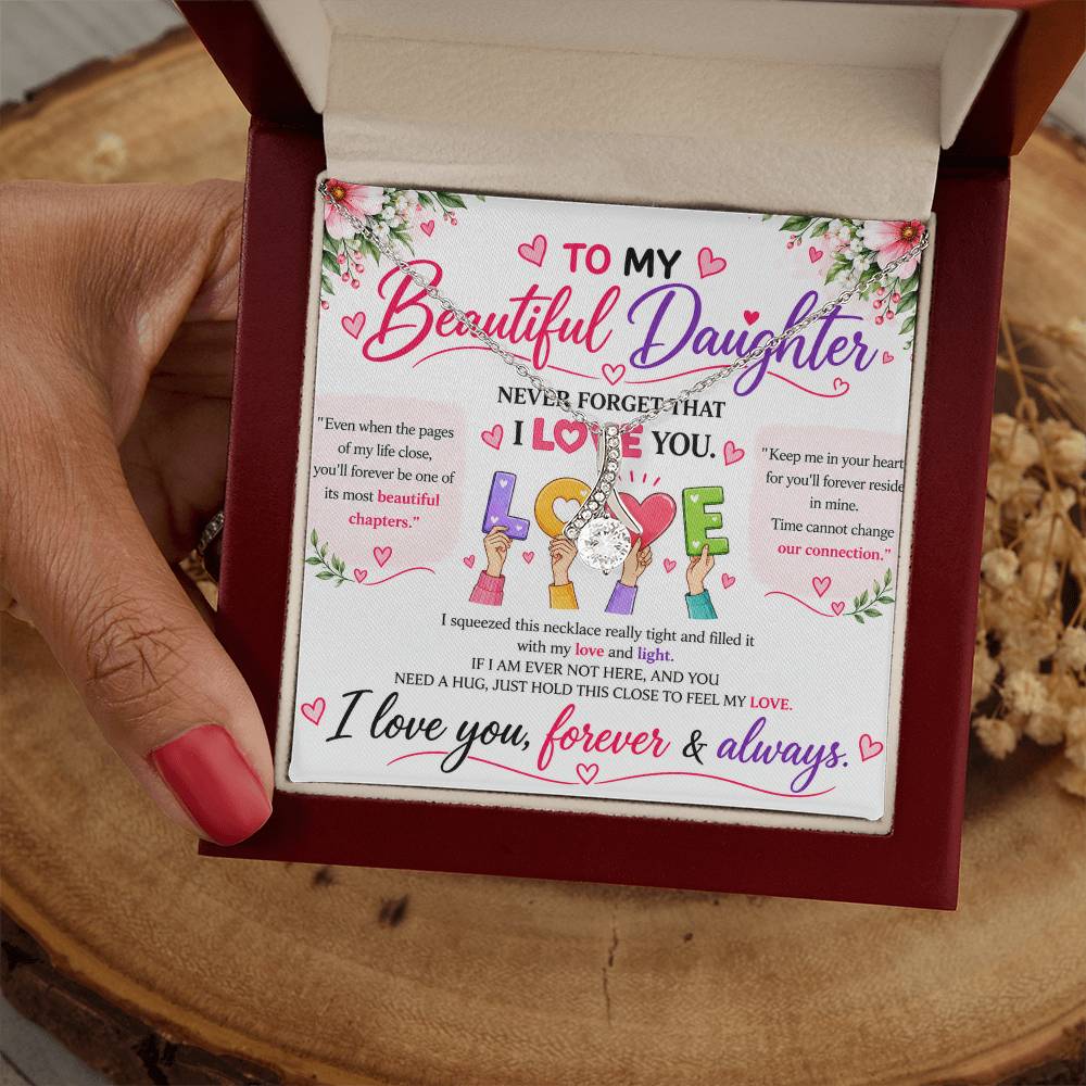 To My Beautiful Daughter - Alluring Beauty Necklace - Yellow & White Gold Variants