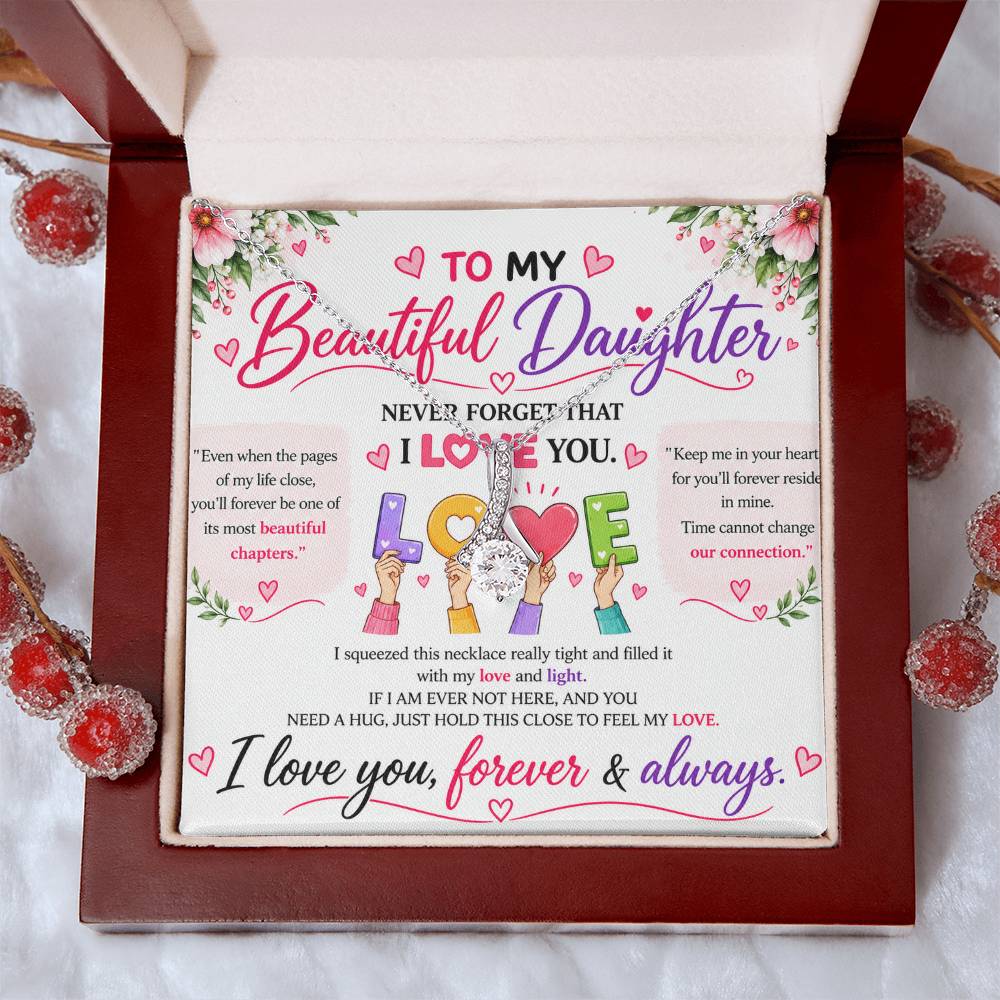 To My Beautiful Daughter - Alluring Beauty Necklace - Yellow & White Gold Variants