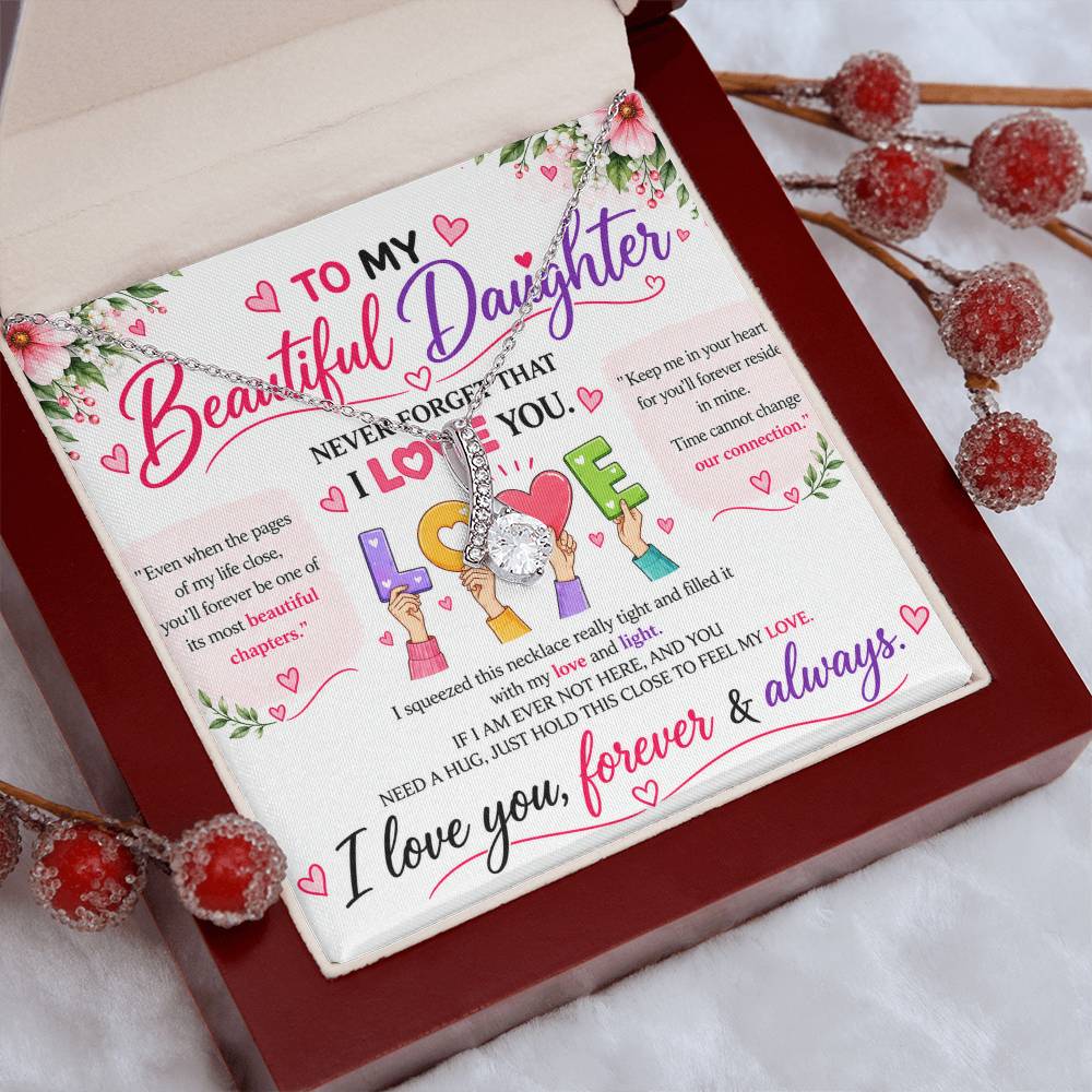 To My Beautiful Daughter - Alluring Beauty Necklace - Yellow & White Gold Variants