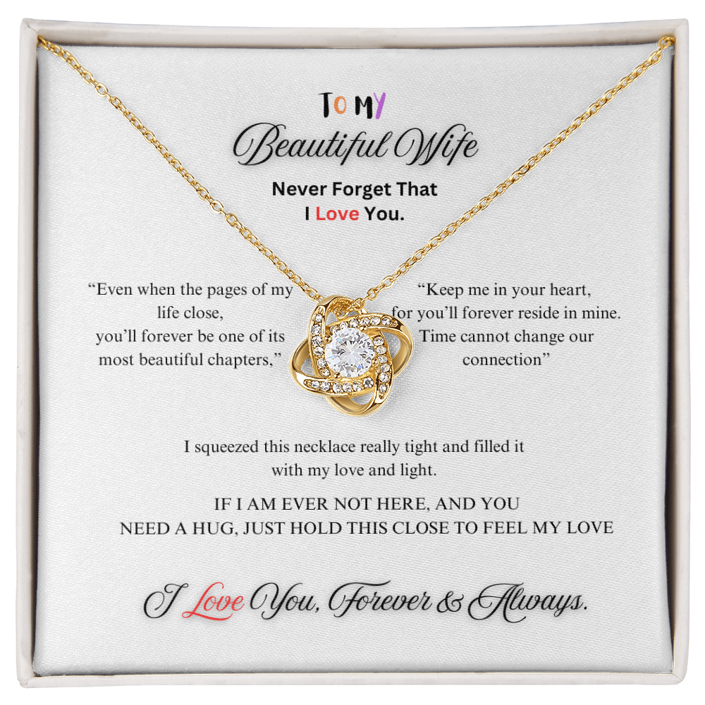 To My Beautiful Wife - Believe in Yourself - Love Knot Necklace