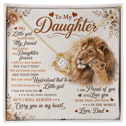 To My Daughter - Love Knot Necklace