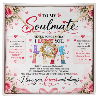To My Soulmate - Love Knot Necklace - Yellow & White Gold Variants