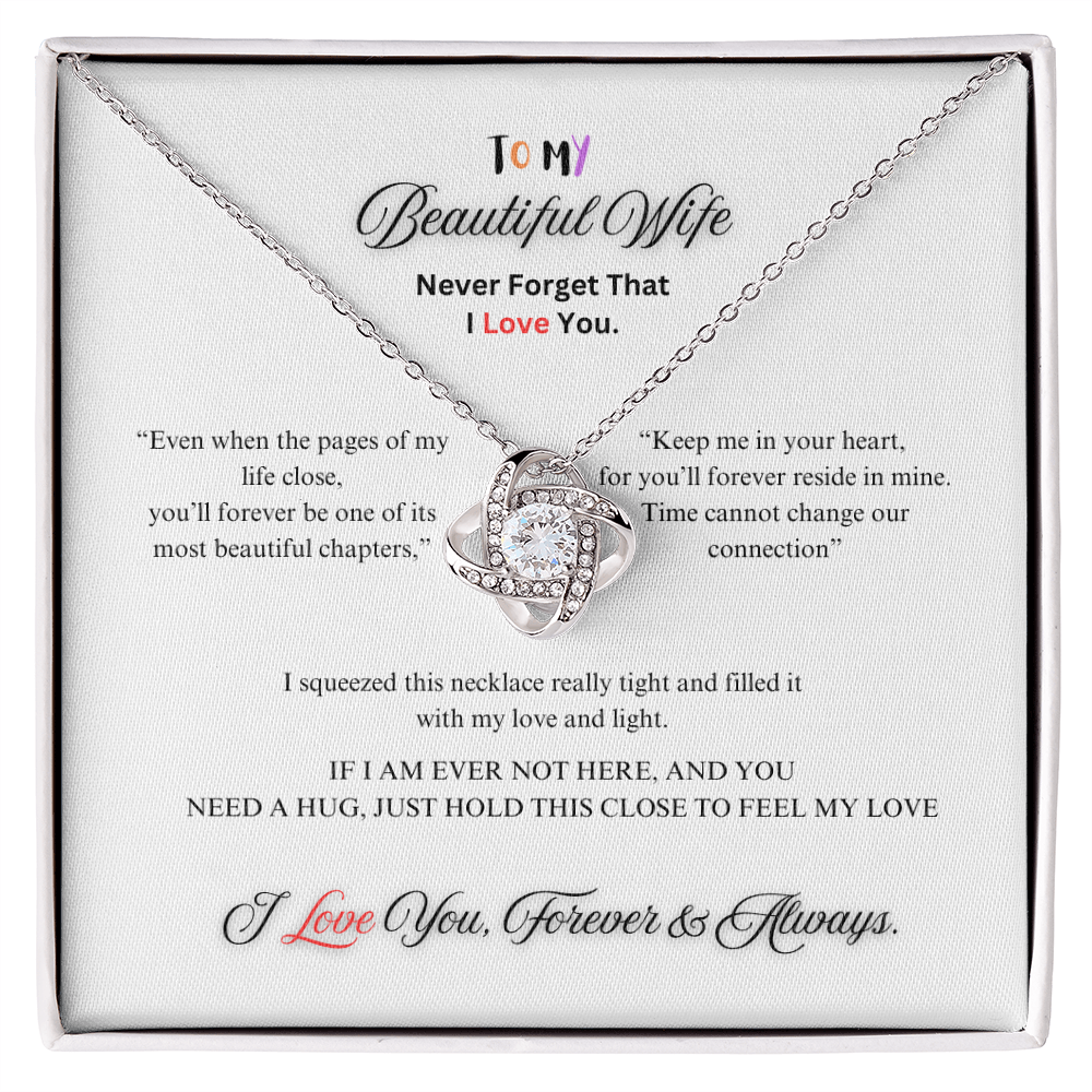 To My Beautiful Wife - Believe in Yourself - Love Knot Necklace