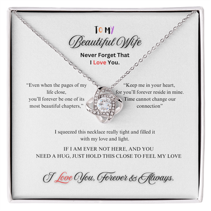 To My Beautiful Wife - Believe in Yourself - Love Knot Necklace