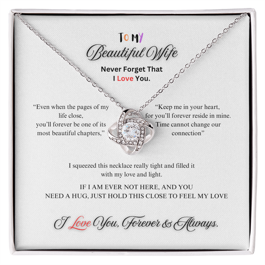 To My Beautiful Wife - Believe in Yourself - Love Knot Necklace