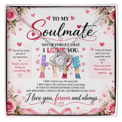 To My Soulmate - Love Knot Necklace - Yellow & White Gold Variants