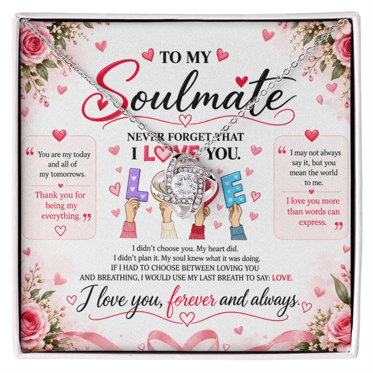 To My Soulmate - Love Knot Necklace - Yellow & White Gold Variants