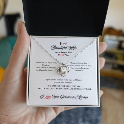 To My Beautiful Wife - Believe in Yourself - Love Knot Necklace