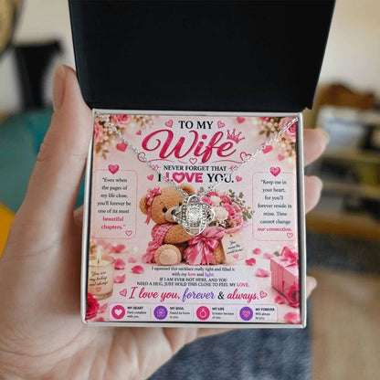 To My Wife - Love Knot Necklace, Never Forget That I Love you