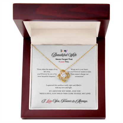 To My Beautiful Wife - Believe in Yourself - Love Knot Necklace