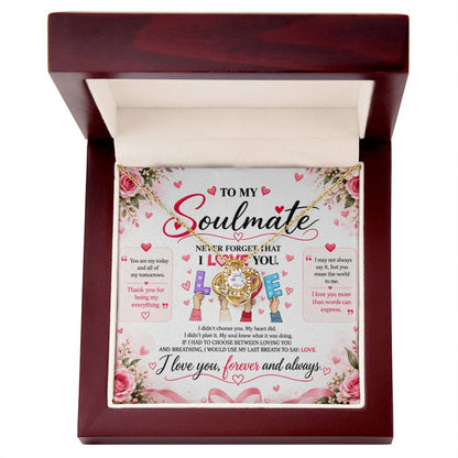To My Soulmate - Love Knot Necklace - Yellow & White Gold Variants
