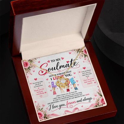 To My Soulmate - Love Knot Necklace - Yellow & White Gold Variants