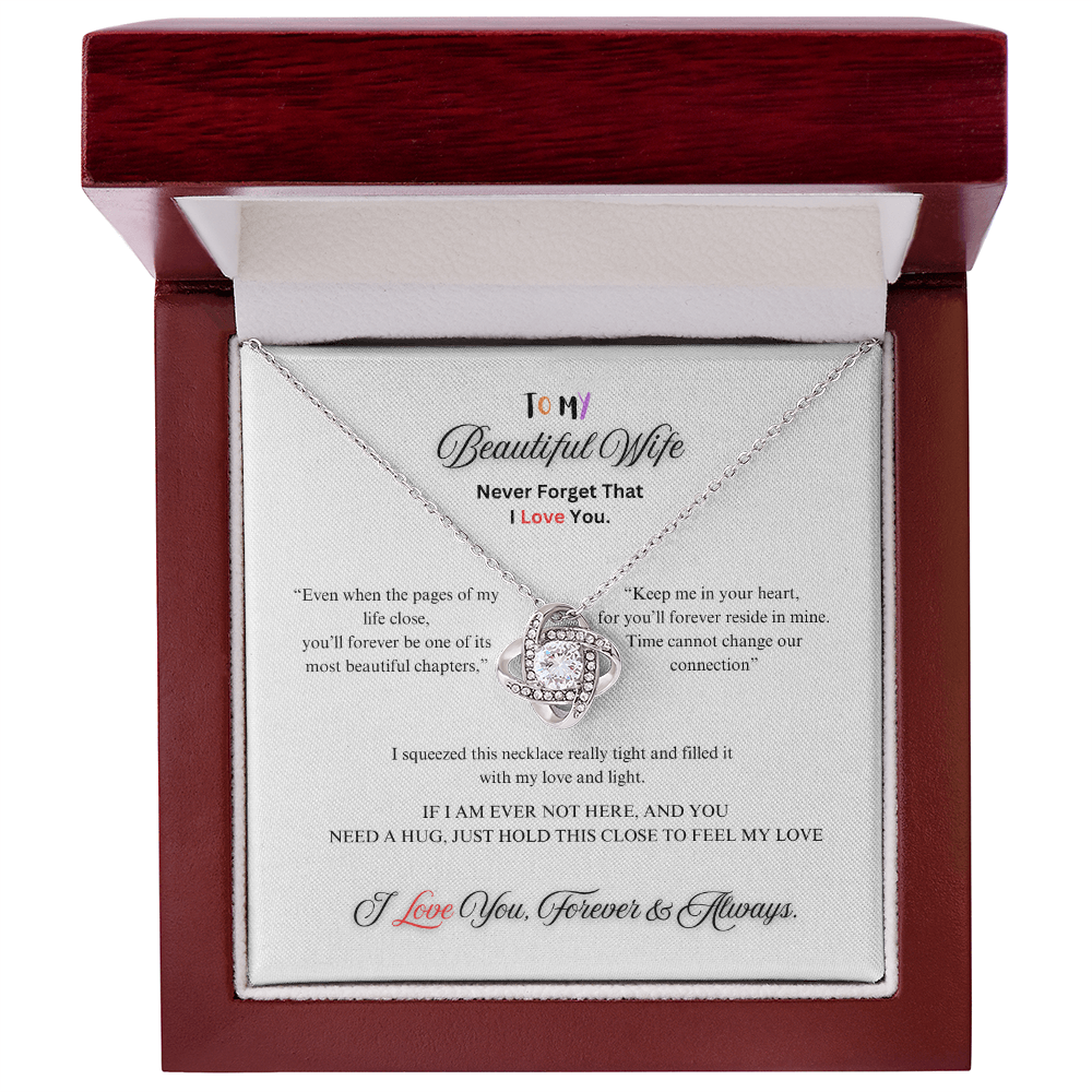 To My Beautiful Wife - Believe in Yourself - Love Knot Necklace