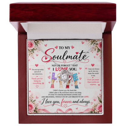 To My Soulmate - Love Knot Necklace - Yellow & White Gold Variants