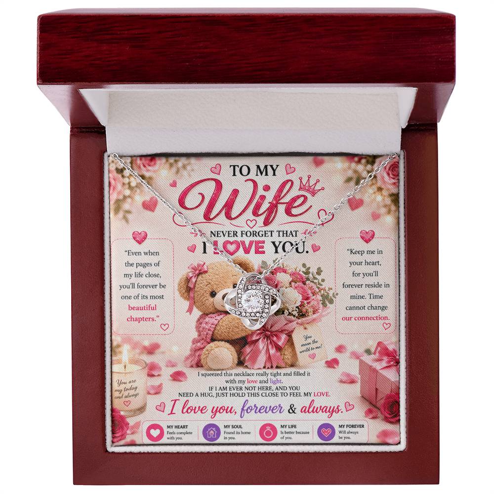 To My Wife - Love Knot Necklace, Never Forget That I Love you