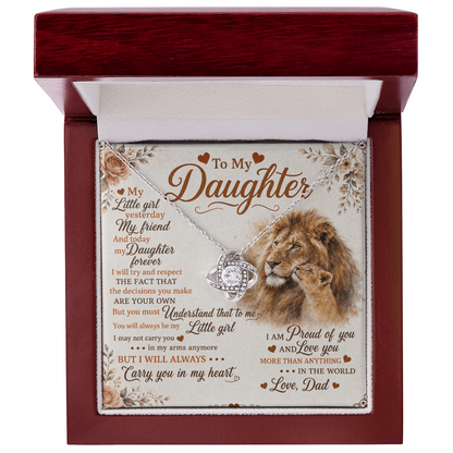 To My Daughter - Love Knot Necklace