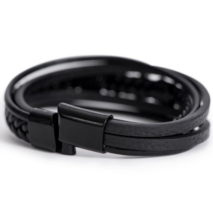 To My Son Men Cross Leather Bracket