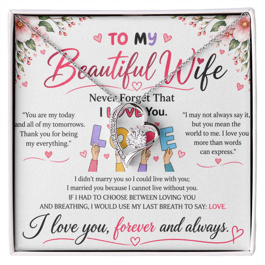 To My Beautiful Wife - Forever Love Necklace