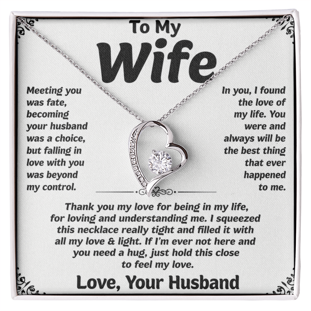 To My Wife Love Heart Necklace Gift for Wife from Husband
