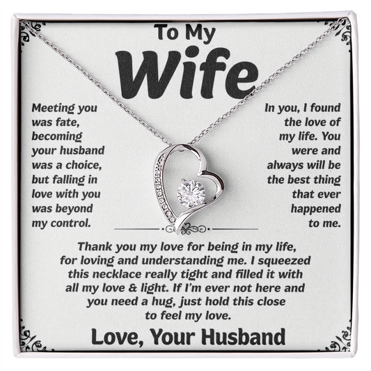 To My Wife Love Heart Necklace Gift for Wife from Husband