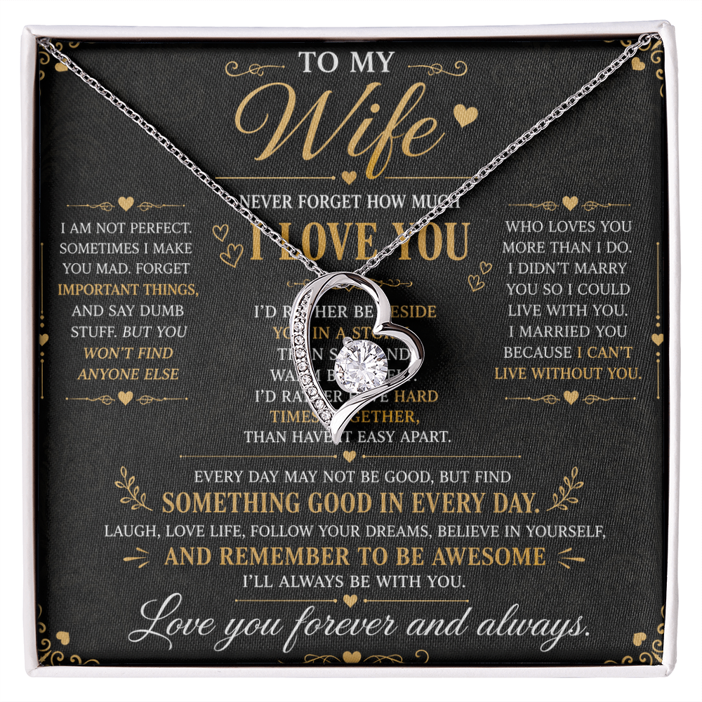 Husband to Wife "I Am Not Perfect" Necklace
