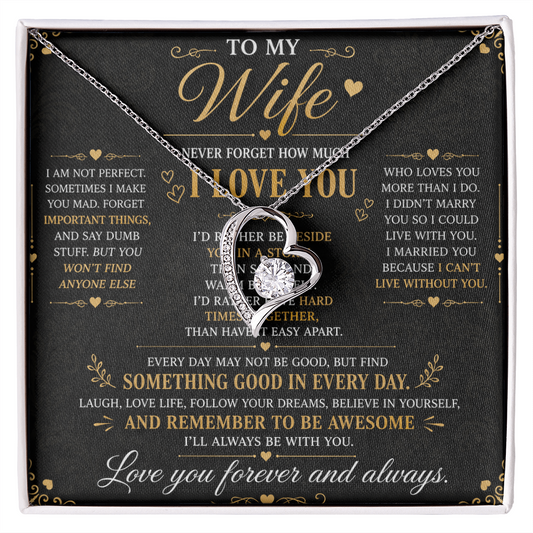 Husband to Wife "I Am Not Perfect" Necklace