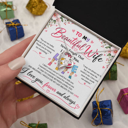 To My Beautiful Wife - Forever Love Necklace