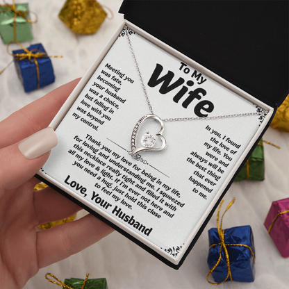 To My Wife Love Heart Necklace Gift for Wife from Husband