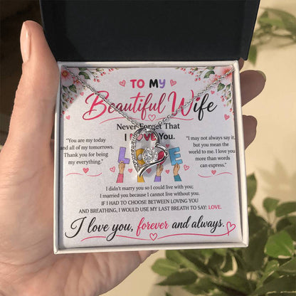 To My Beautiful Wife - Forever Love Necklace