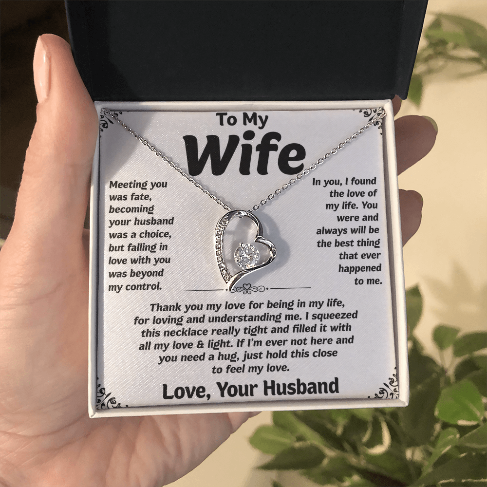 To My Wife Love Heart Necklace Gift for Wife from Husband