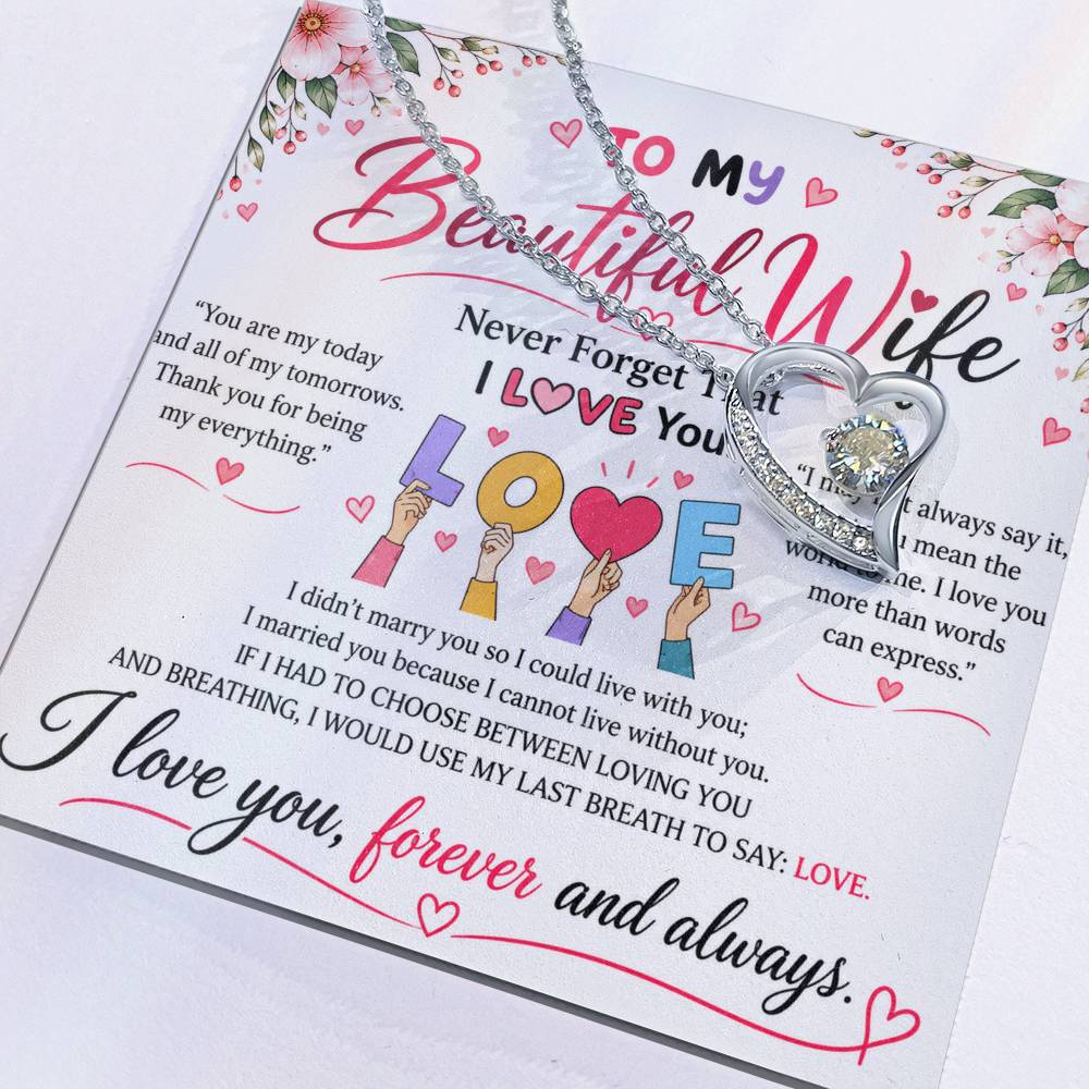 To My Beautiful Wife - Forever Love Necklace
