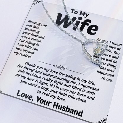 To My Wife Love Heart Necklace Gift for Wife from Husband