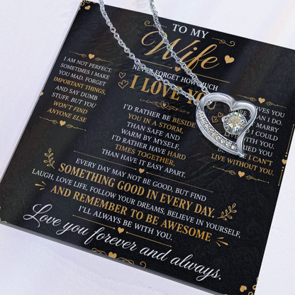 Husband to Wife "I Am Not Perfect" Necklace
