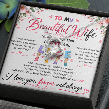 To My Beautiful Wife - Forever Love Necklace