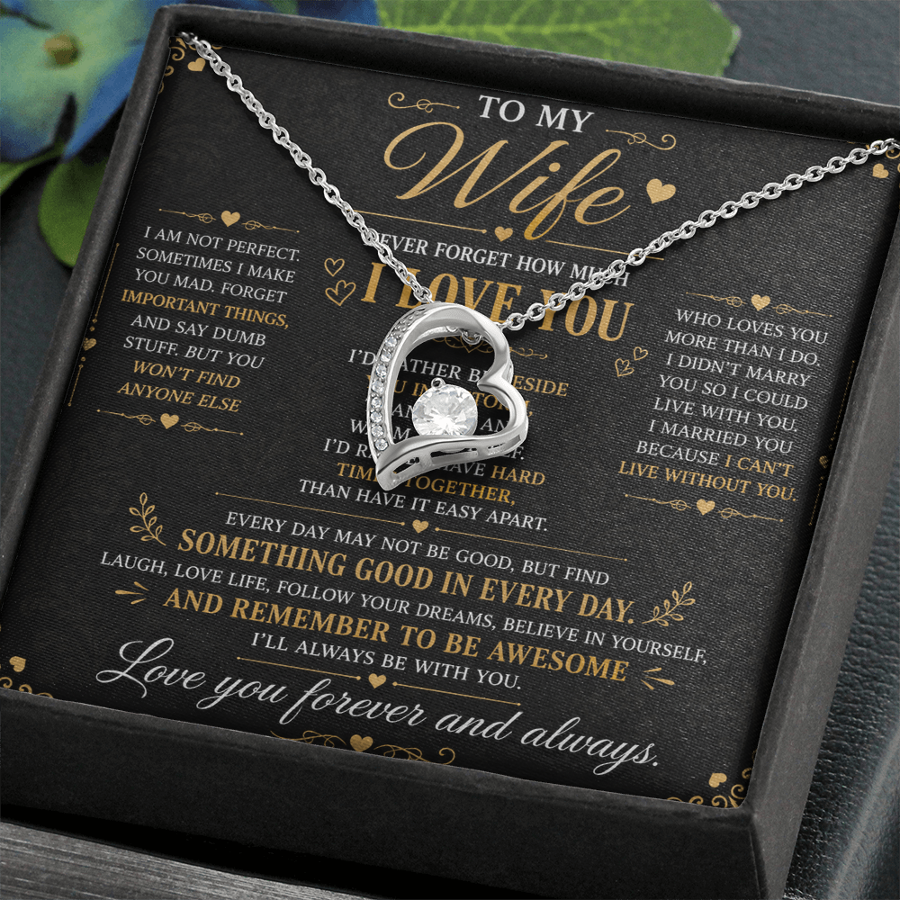Husband to Wife "I Am Not Perfect" Necklace