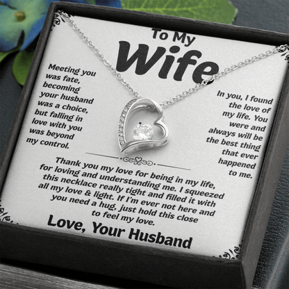 To My Wife Love Heart Necklace Gift for Wife from Husband