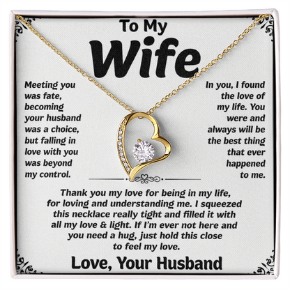 To My Wife Love Heart Necklace Gift for Wife from Husband
