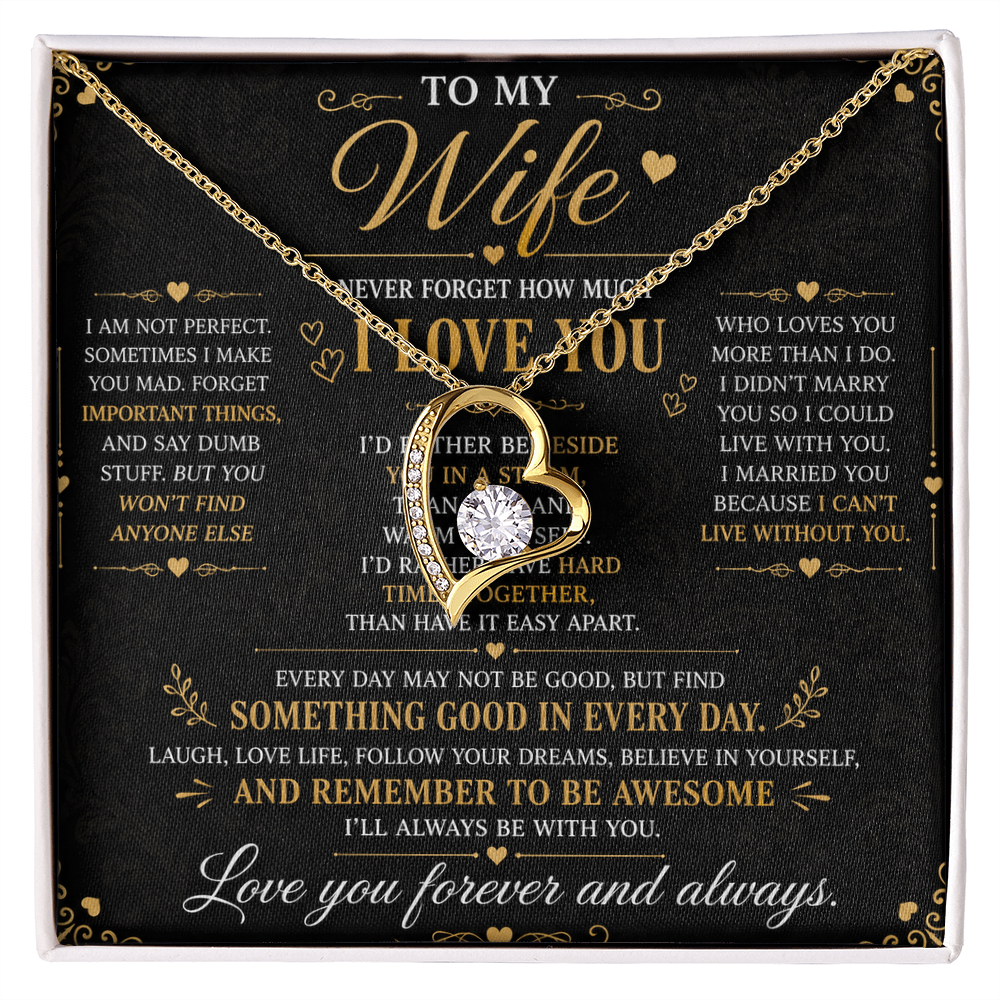 Husband to Wife "I Am Not Perfect" Necklace