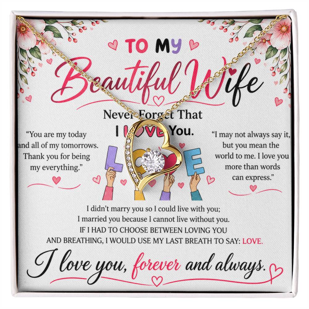 To My Beautiful Wife - Forever Love Necklace