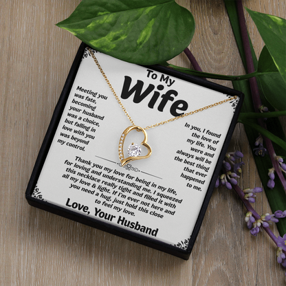 To My Wife Love Heart Necklace Gift for Wife from Husband
