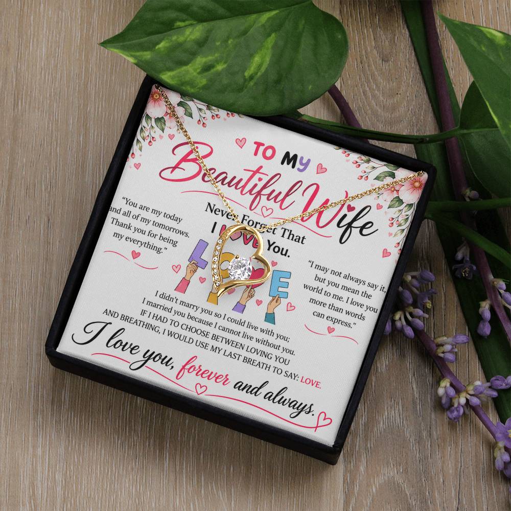 To My Beautiful Wife - Forever Love Necklace